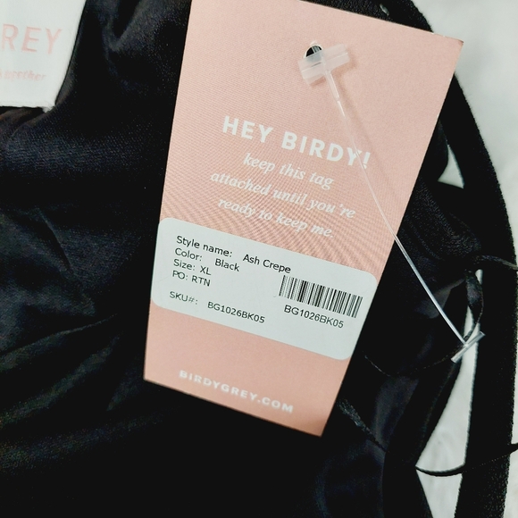 New Birdy Grey Ash Crepe Black Maxi Dress P1632 - Picture 8 of 10